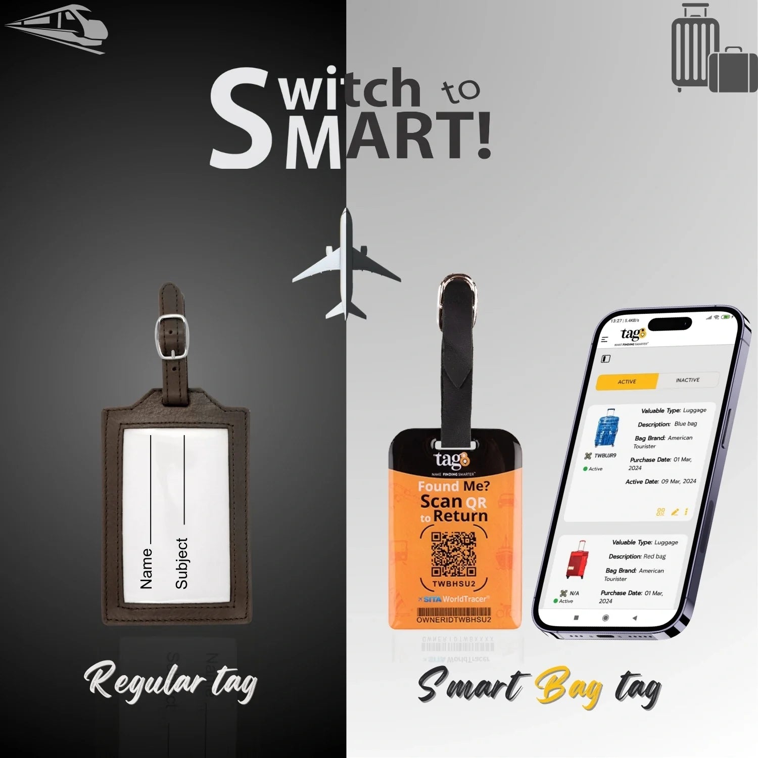 Smart Bag Security Tag - Jacksonville FL [Pack 2]